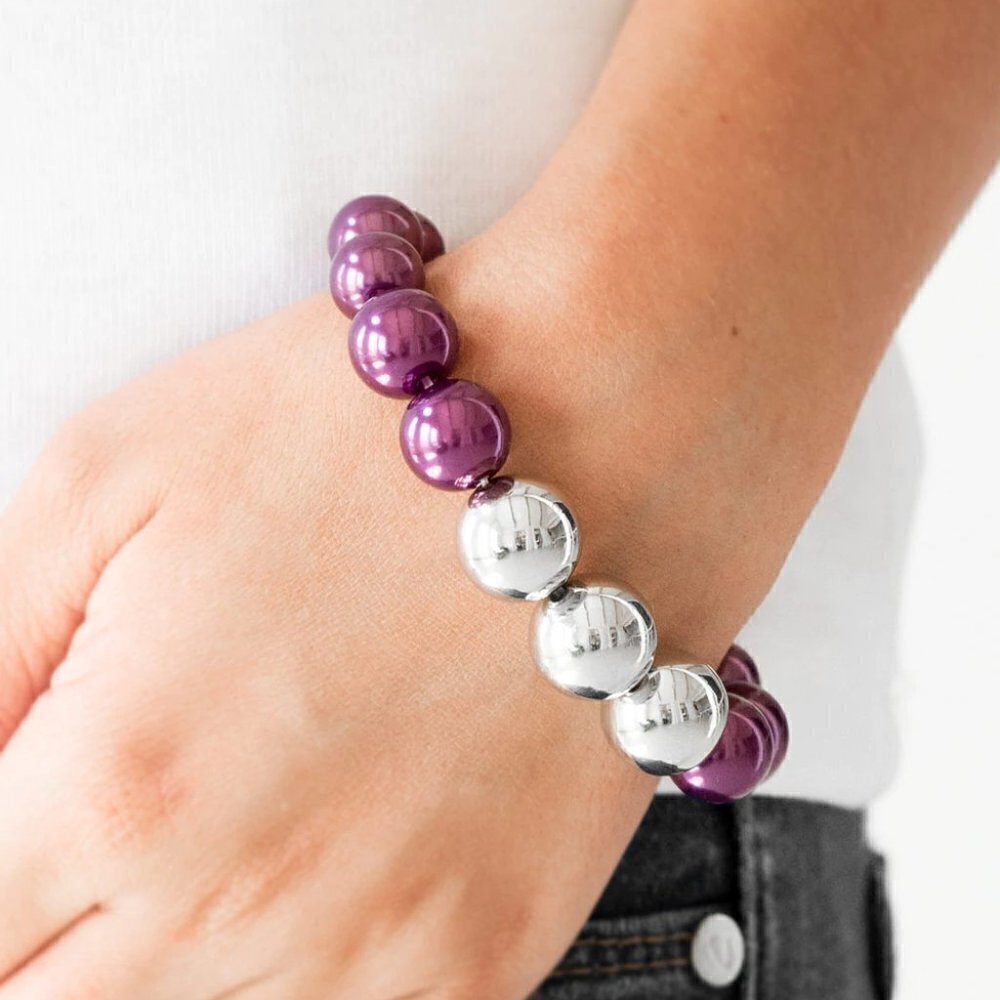 All dressed Uptown Purple Stretchy Bracelet - Picture 2 of 2